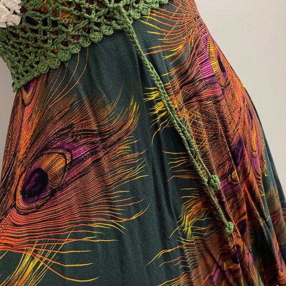 (sold) Bohemian Crochet Asymmetrical Sundress Fairycore Summer Festival Boho - Picture 3 of 4